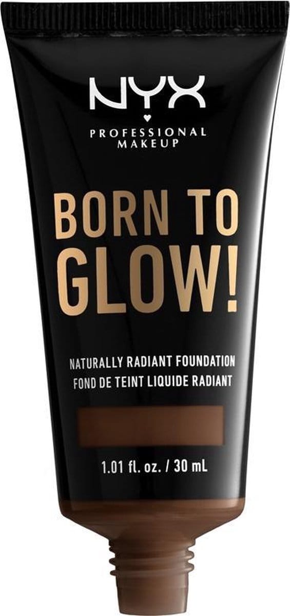 NYX Professional Makeup Born To Glow! Naturally Radiant Foundation - Deep Walnut BTGRF22.7 - Foundation - 30 ml