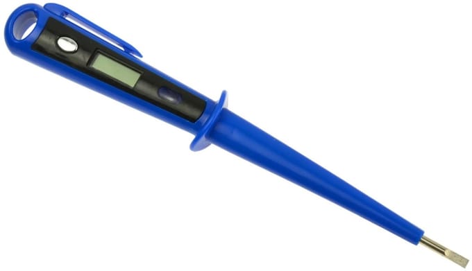 GEKO Voltage tester - LCD display - Platte punt 3.5mm - Ergonomische riemclip - 180mm lengte