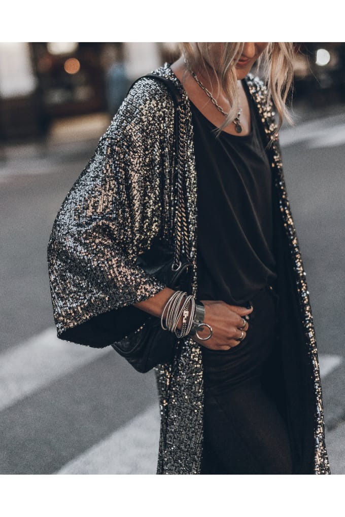 Mikuta The Dark Sequin Kimono Taglia: XS/S | Poncho Outlet | Donna