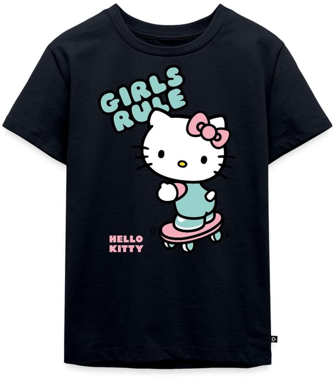 Hello Kitty Op Een Skateboard Met Girls Rules Premium T Shirt Kinderen