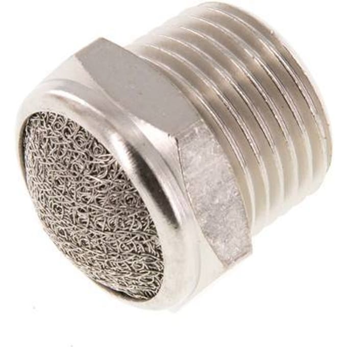 NPT 1/2'' Vernikkeld Messing Compact Pneumatische Geluiddemper 1.4301 Draadgaas [2 Stuks]