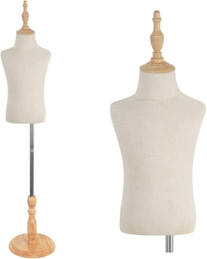 Kind Mannequin - Paspop Kinderkleding - Kleding Presenteren - Verstelbare Hoogte - 6-7 Jaar - Beige