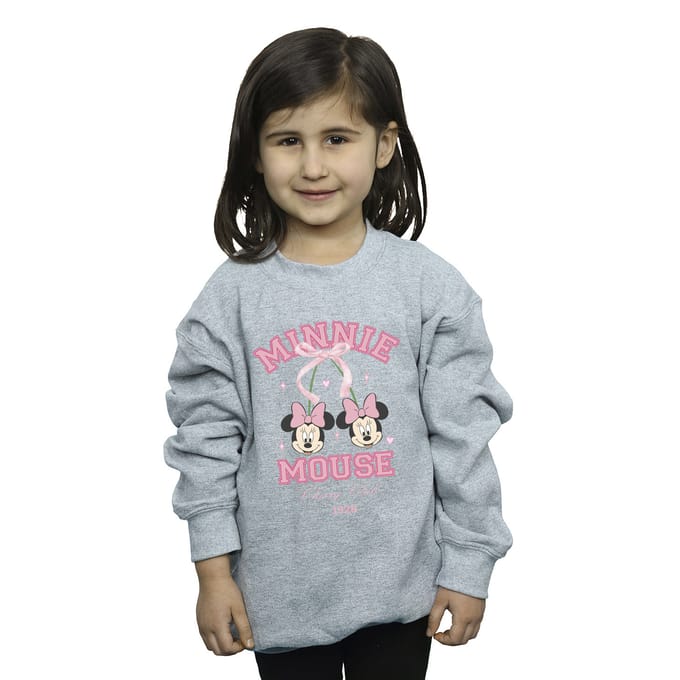 Disney Meisjes Cherry Club Minnie Mouse Sweatshirt (Sportgrijs)