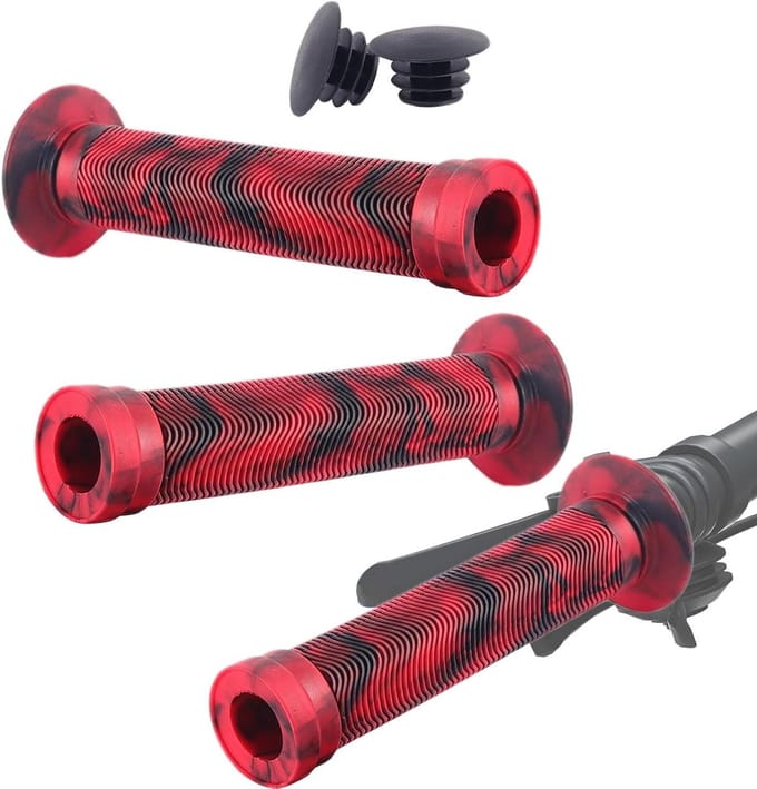 Fietsstang handgrepen - Stuurgrepen rubber - Comfortabel fietsen - Antislip textuur - 2 stuks - Rood