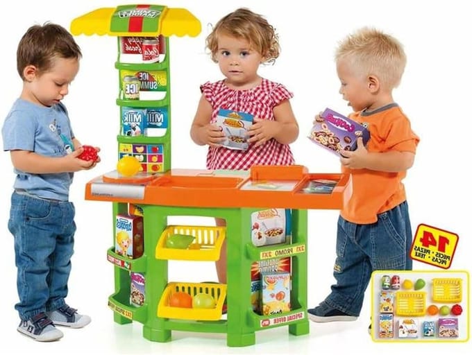 Kinder Keuken Speelset - Mini Supermarkt - Rollenspel Spelen - Met Scanner - 30 cm Hoog - Multicolor