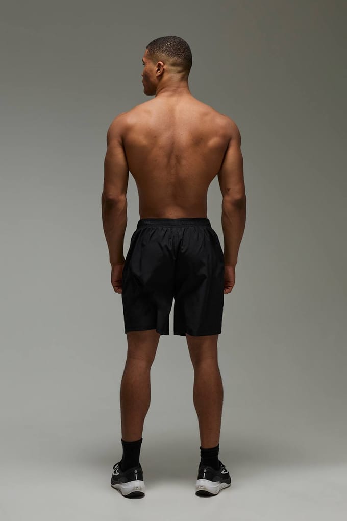 Men's Active Regular Fit Stretch Geweven 7inch Short | Black | Size Medium