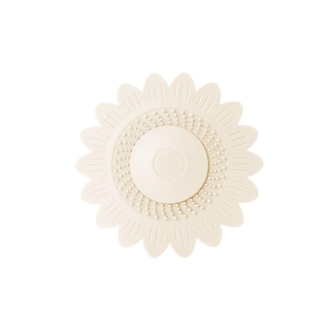 Cache Bonde de Sol Filtre à Cheveux Drainage Désodorisant Cache Bonde de Lavabo Attrape Cheveux Tapis de Sol en Silicone Quincaillerie blanc
