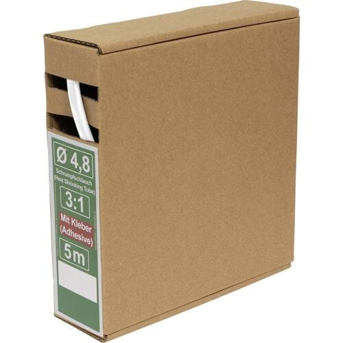 Quadrios 25CA487 Krimpkous met lijm Wit 4.8 mm 1.6 mm Krimpverhouding:3:1 5 m