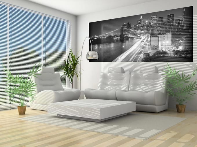 New York City Brooklyn Bridge Lights Photo Wallcovering