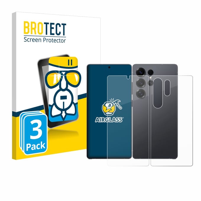 Screenprotector 3 Stuks voor Samsung Galaxy S25 Ultra (Voor+Achter) Beschermglas transparant