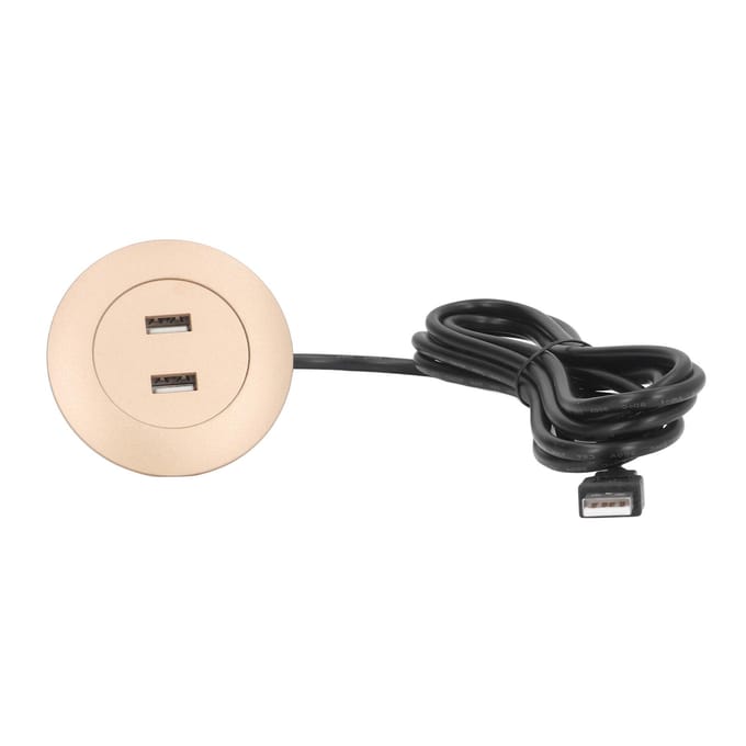 Bank USB-oplaadcontactdoos Inbouwinstallatie Dubbele USB-oplaadpoorten Contactdoos voor thuisgebruik Goud goud