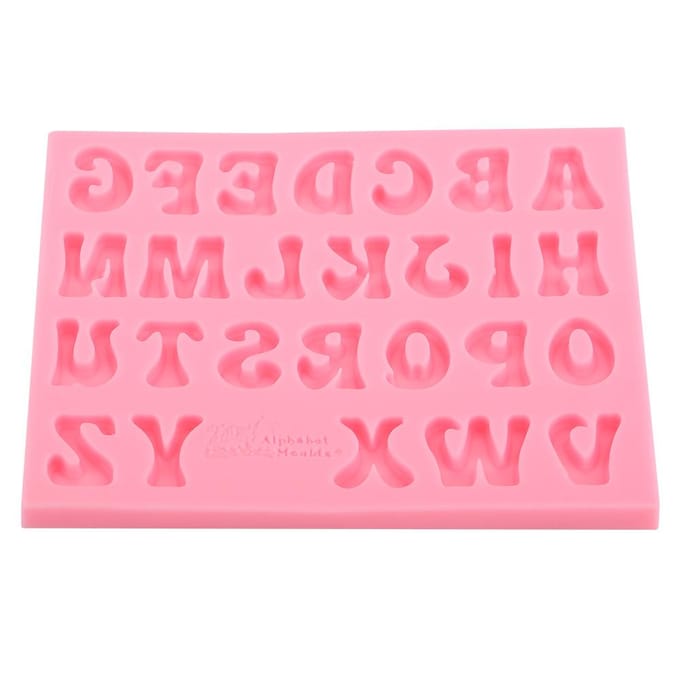 Siliconen Mal Alfabet 26 Letters Roze Handgemaakt DIY Mal Tool pink