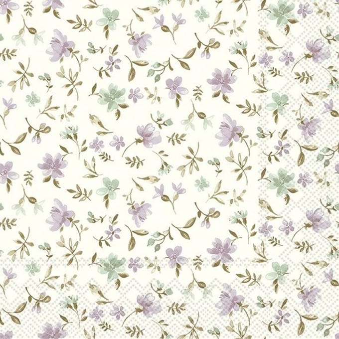 IHR Lunch servetten - Fleurs lilac green