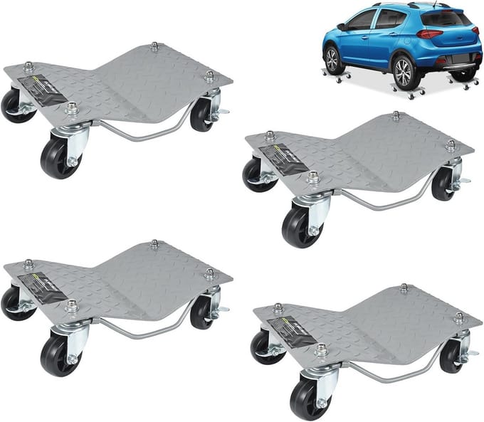 Mobiele Garagehulp voor Auto's en Vrachtwagens - 4 Stuks met 500 kg Draagvermogen