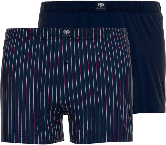 Ceceba heren boxershorts wijd model met gulp (2-pack) - donkerblauw