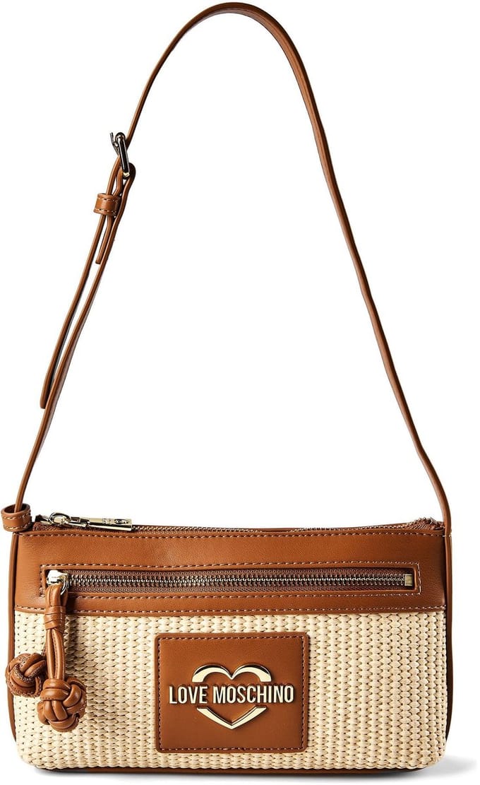 Love Moschino Straw Chic Schoudertas 25 cm - Dames - natural - hide