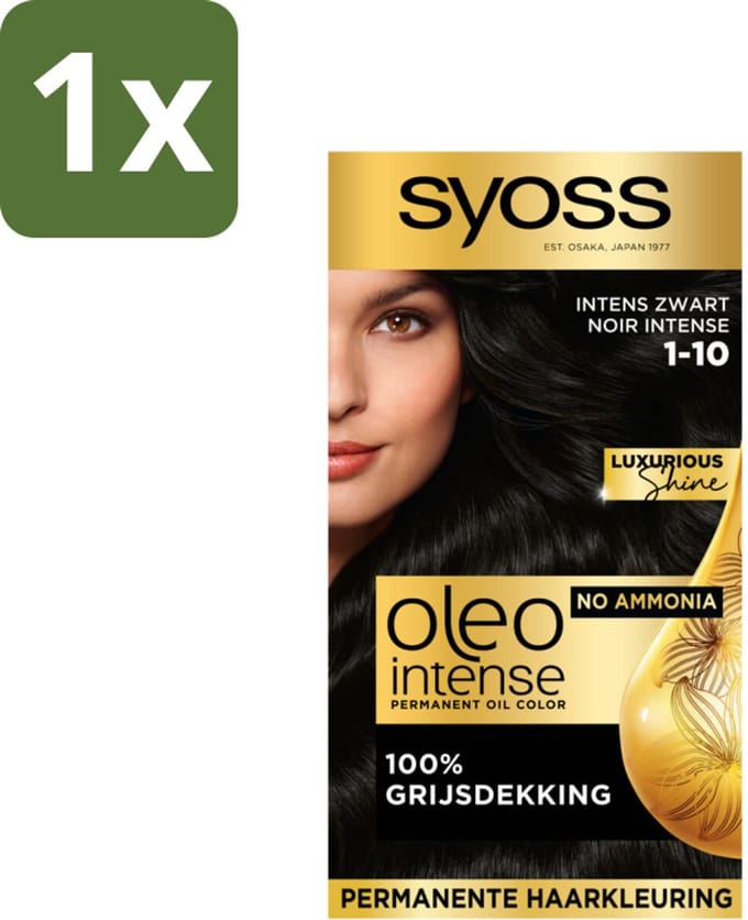 Syoss Oleo Intense - Haarverf - 1-10 - Intens Zwart - 115ml