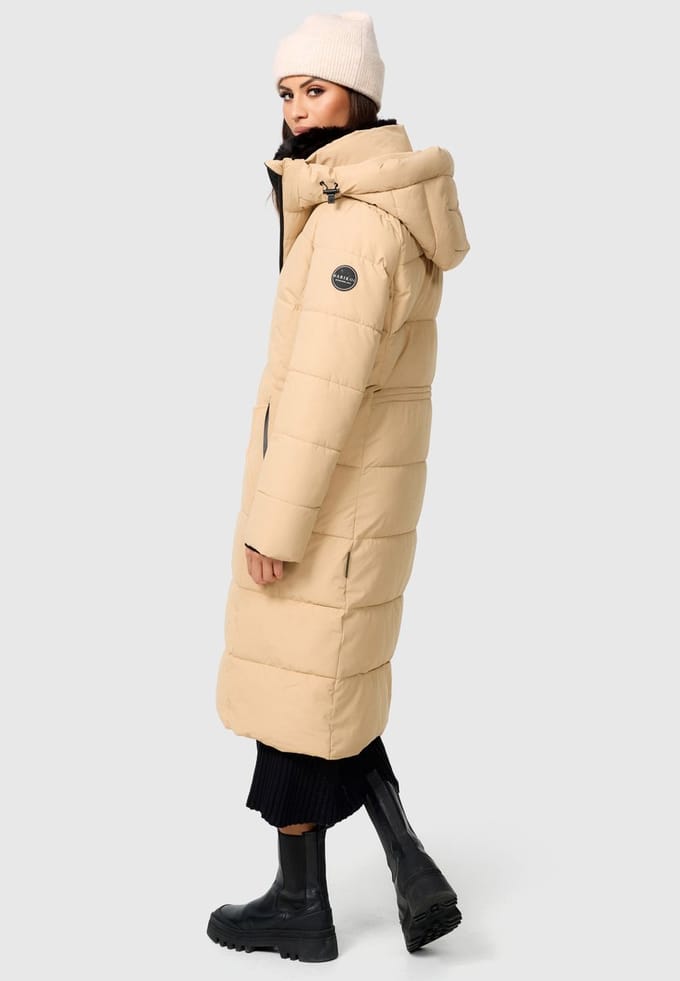 Warm & Waterafstotend Marikoo ZURARAA - Winterjas Dames - Volwassen - Capuchon - Sand - XL