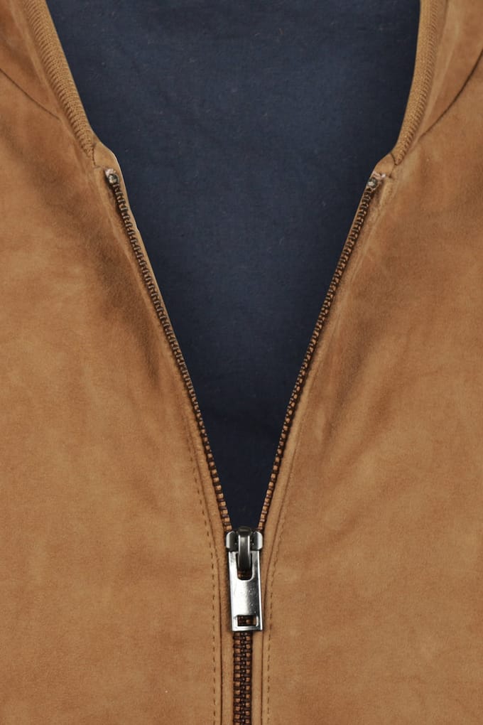 McGregor Suede Bomber Jacket Camel Maat: L | Bomberjacks Outlet | Heren | Bruin