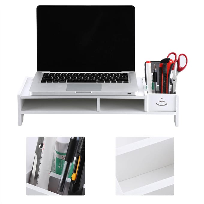 Computer Display Verhoger Laptop PC Standaard Thuiskantoor Desktop Tafel Opberg Organizer Plank Black gray