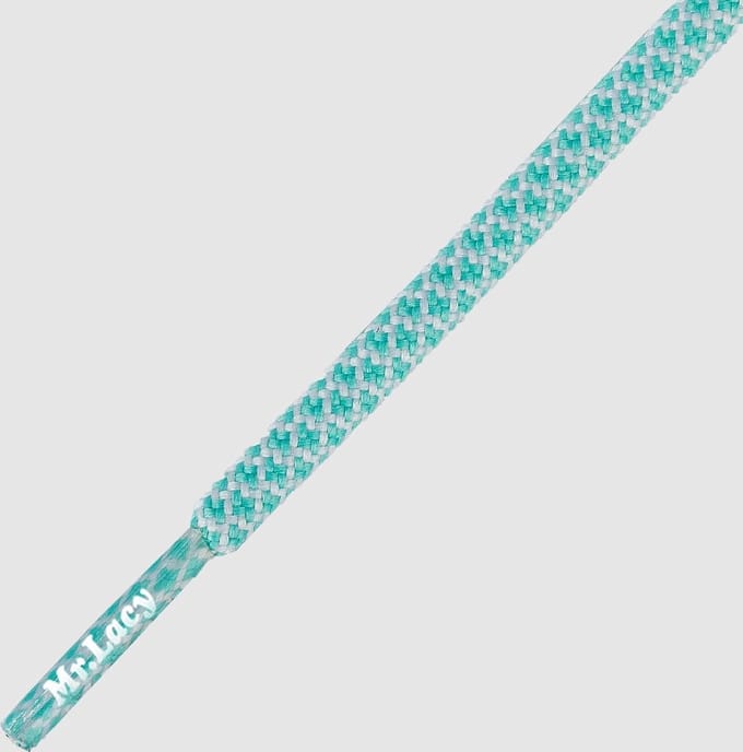 Mr. Lacy - Schoenveters - Ropies rond - mint/wit - veterlengte 130 cm