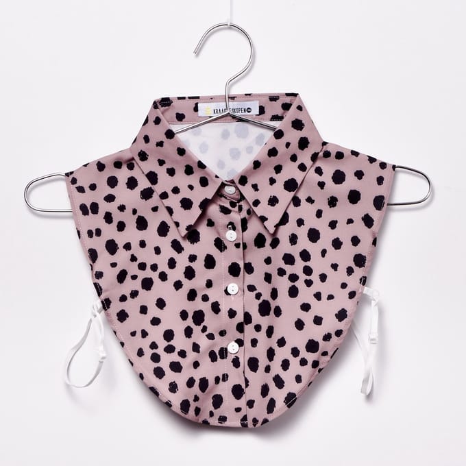 Lajetti - Los Kraagje Leopard Oudroze - Blouse Kraagjes voor Dames