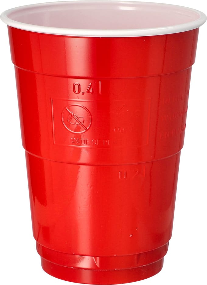 RED CUP BEKERS 475 ML PAPSTAR (160 STUKS) HERBRUIKBAAR.