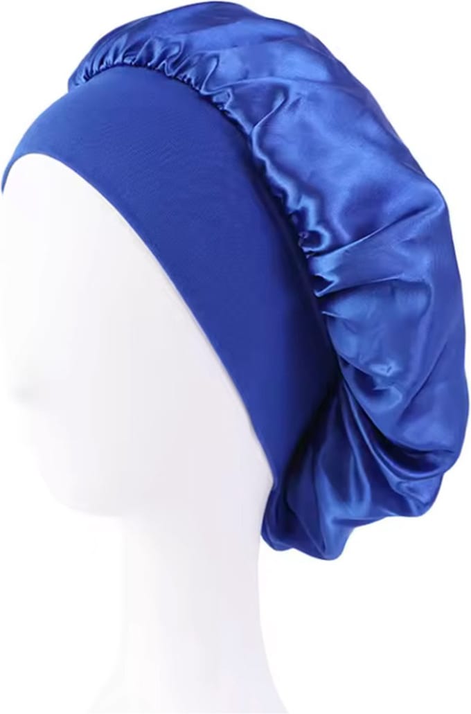 CHPN - Satijnen Slaapmuts - Slaap muts - Haarbescherming - Nachtmuts - Satijn Bonnet - Blauw - Elastische band