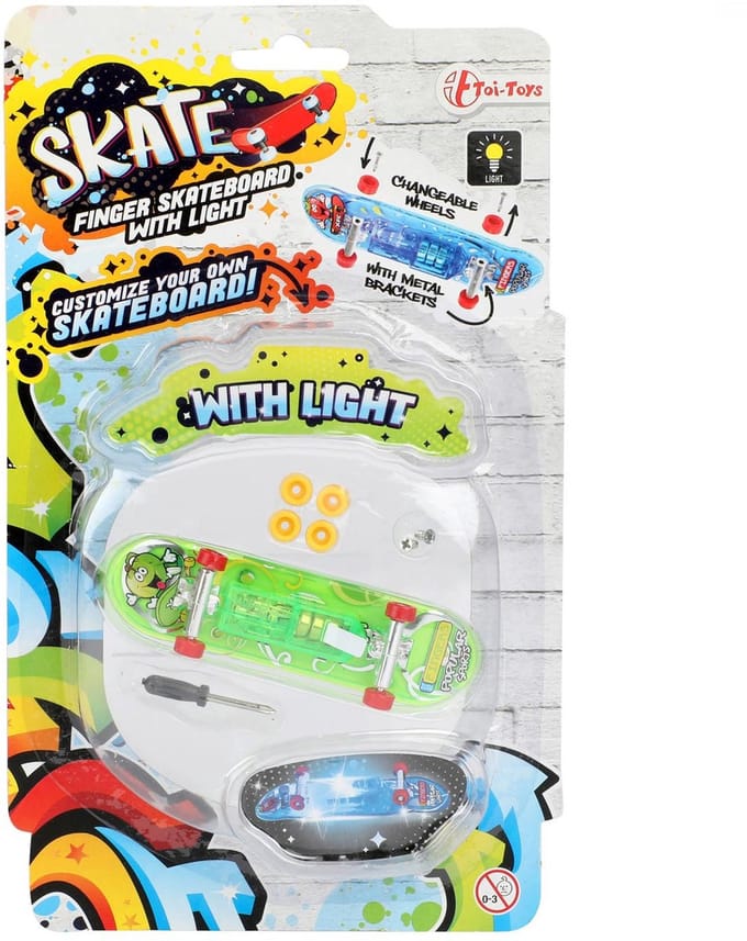 Vinger Skateboard met Licht en Extra wielen