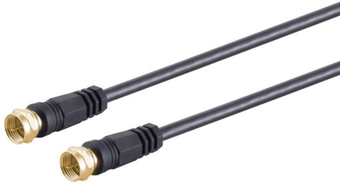 F-Stecker - F-Stecker verg. Ferrit, schw, 3,75m
