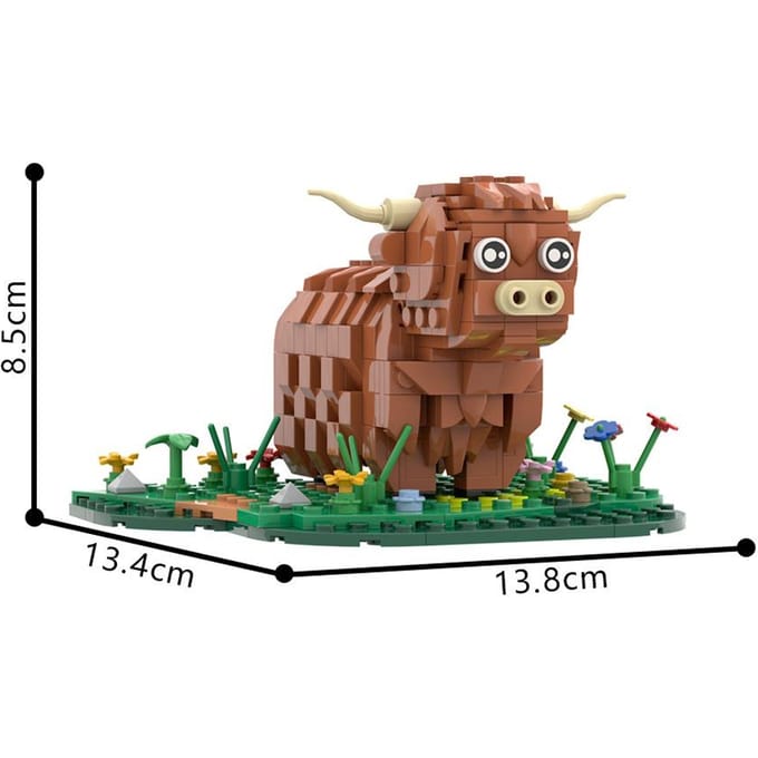 Gobricks MOC Schotse Hooglander Bouwstenen