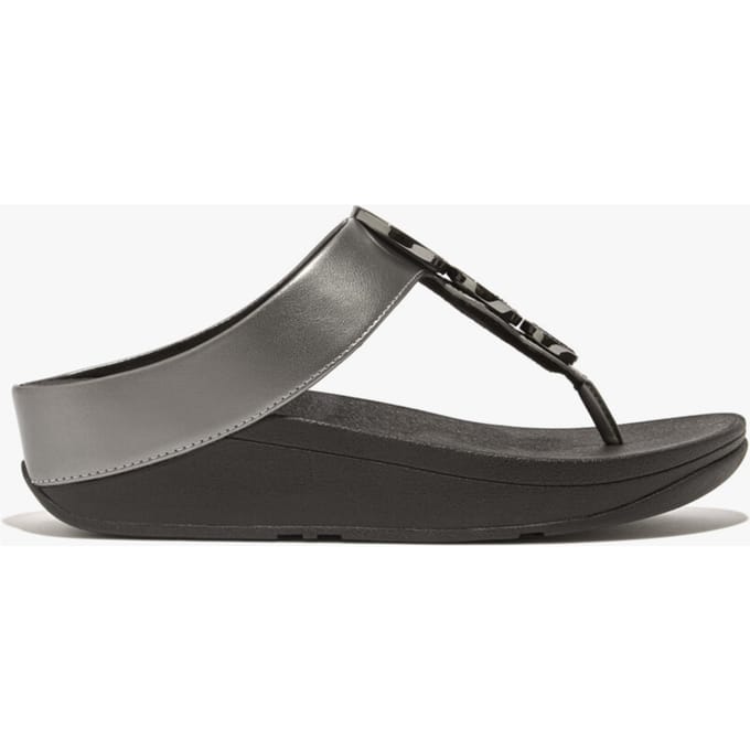 Fitflop - Halo Bead Circle Metallic Toe-post Zwart 39