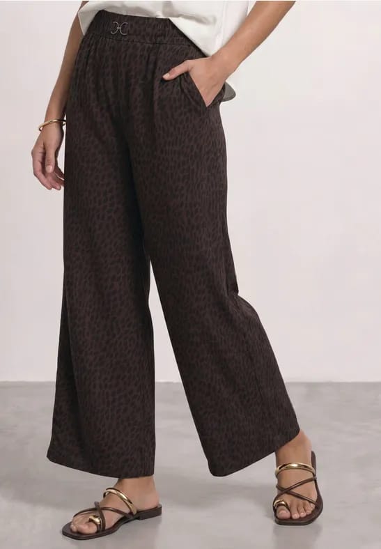Broek met Straight Leg pijpen en Mid Waist taille, met print