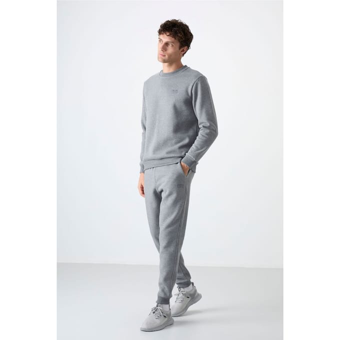 Heren Katoen-Polyester Fleece Sweatshirt en Broek Set