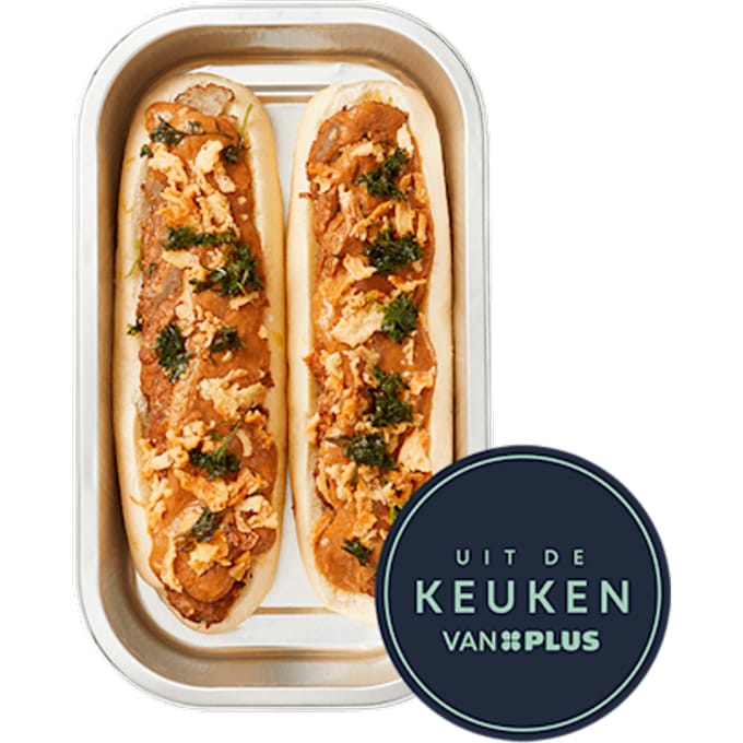 Ovenbroodje Gehaktbal met satésaus