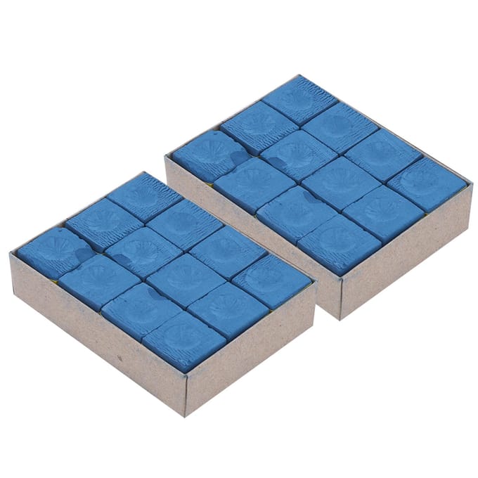 24 pcs Craie de pointe de queue antidérapante Billard Pool Queue Craie sèche Accessoire Craies pour queue de billard(Bleu ) bleu