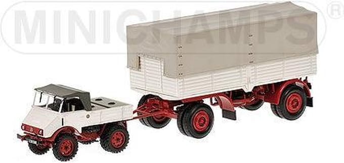 Mercedes-Benz Unimog 401 + Pritschenanhanger - 1:43 - Minichamps