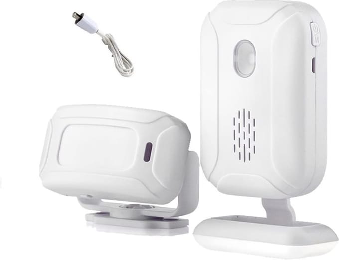 Welkomst Chime - Deurbel Alarm - Beveiliging Huis - 5-in-1 Multi-modus - 800 Meter Bereik - Wit