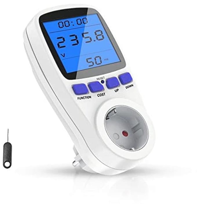 Stroommeter voor energiebeheer met LCD-display - Overbelastingsbeveiliging, Maximaal 3680 W/16 A