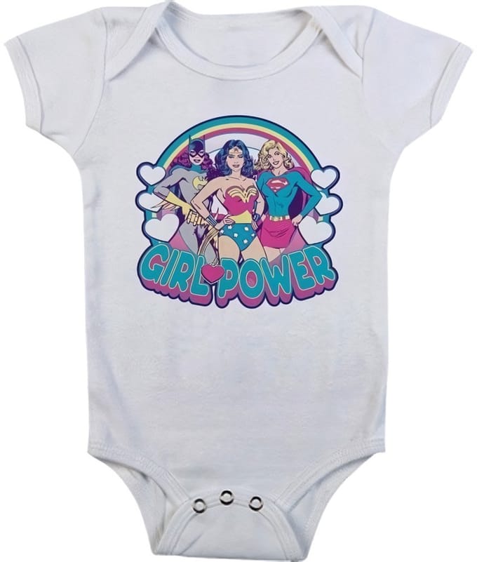 DC Comics Girlpower babybody voor meisjes, witite