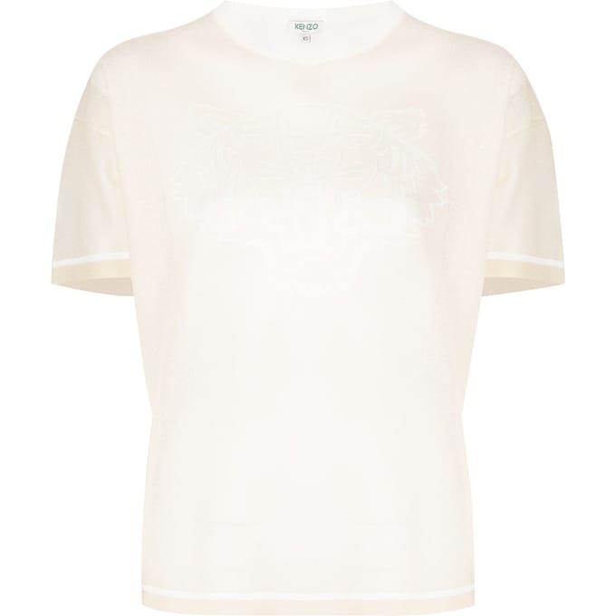 T-shirt van mesh met tijgerlogo