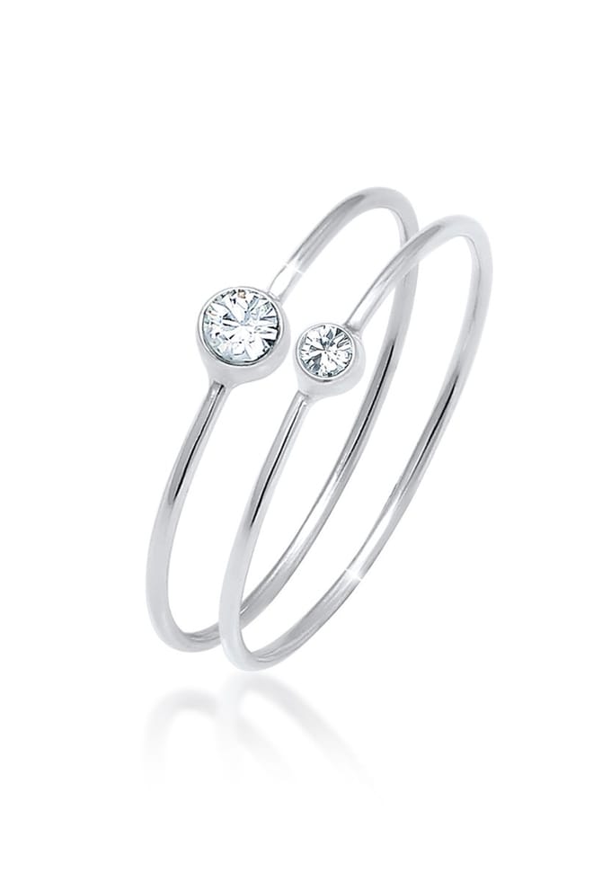 Elli - Ring - Dames Set Elegant Basis met Kristallen in 925 Sterling Zilver - Dames