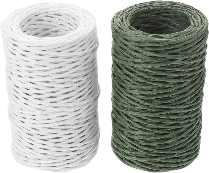 Binddraad Rollen - Bloemendraad Ijzer - Bloemstukken Maken - Papier Bekleed - 2 Rollen 50 Meter - Diverse Kleuren