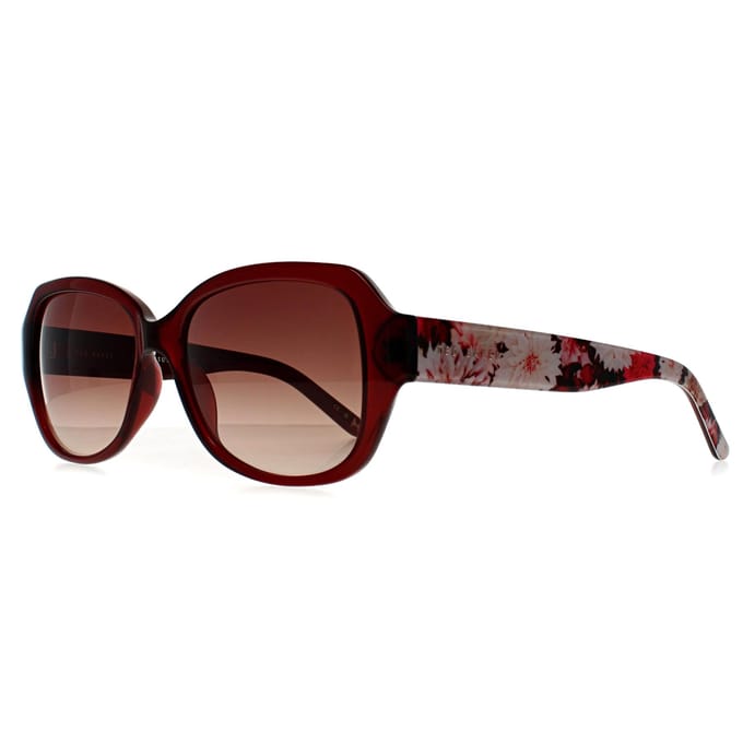 Ted Baker TB1606 Mae 204 bordeaux bloemen rood bruin gradiÃ«nt zonnebril