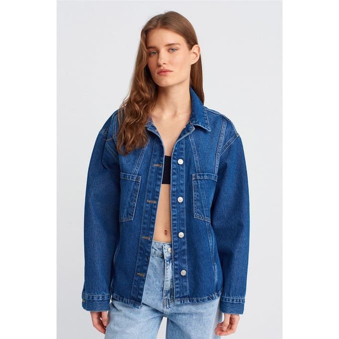 Overmaatse Katoenen Denim Hemd
