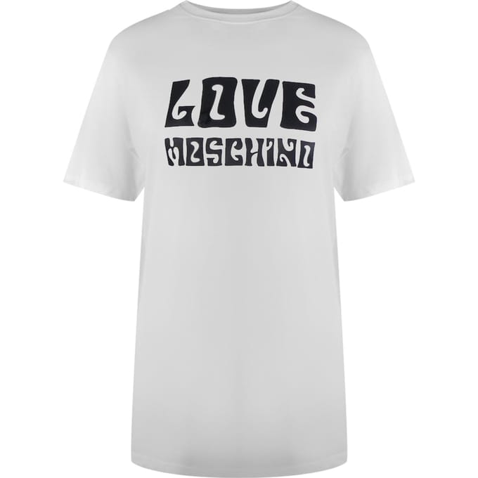 Love Moschino T-shirt Met Opvallend Logo In Wit