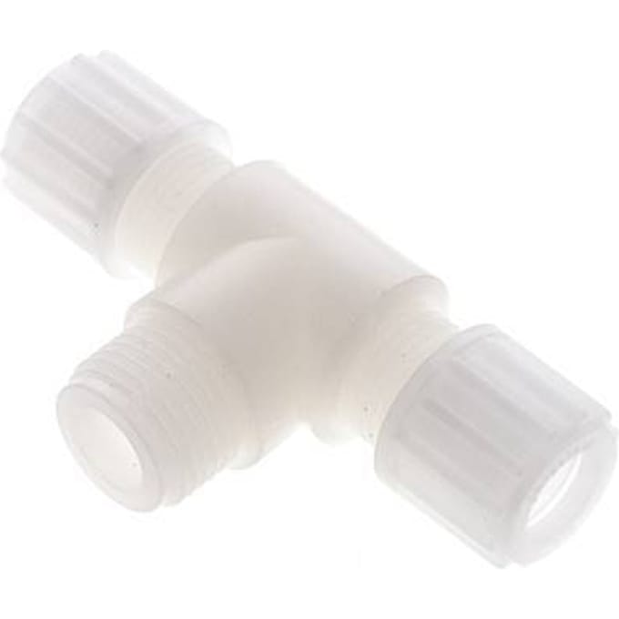 12x10mm & G1/2'' PVDF T-stuk Knelfitting Buitendraad 10bar