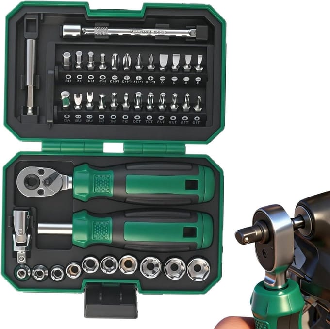 Ratelgereedschap Set - Steeksleutelset - Auto Onderhoud - Magnetische Schroefhantering - 40 Delig - Niet gespecificeerd