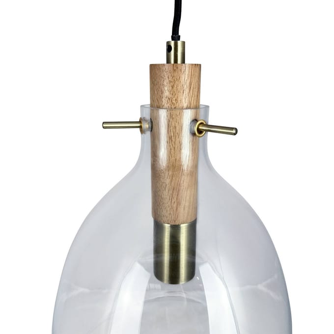 Dyberg Larsen hanglamp Bistro, Ø 30 cm, transparant, glas