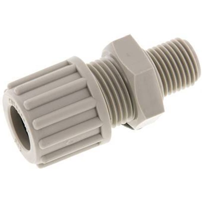 12x10mm & G1/4'' PP Rechte Knelfitting Buitendraad 10bar